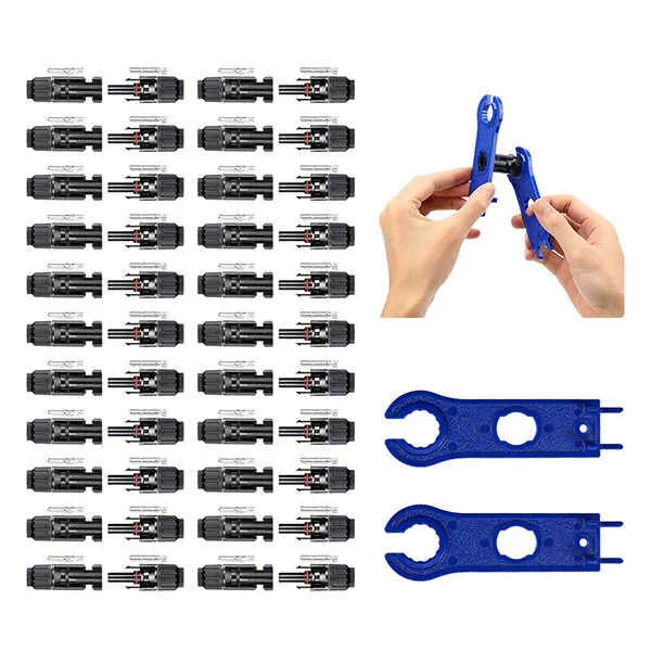 (10AWG) 44PCS Solar Connector with Spanners IP67 Waterproof Male/Female