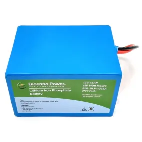 12V 15Ah LiFePO4 Battery - Bioenno Power BLF-1215A