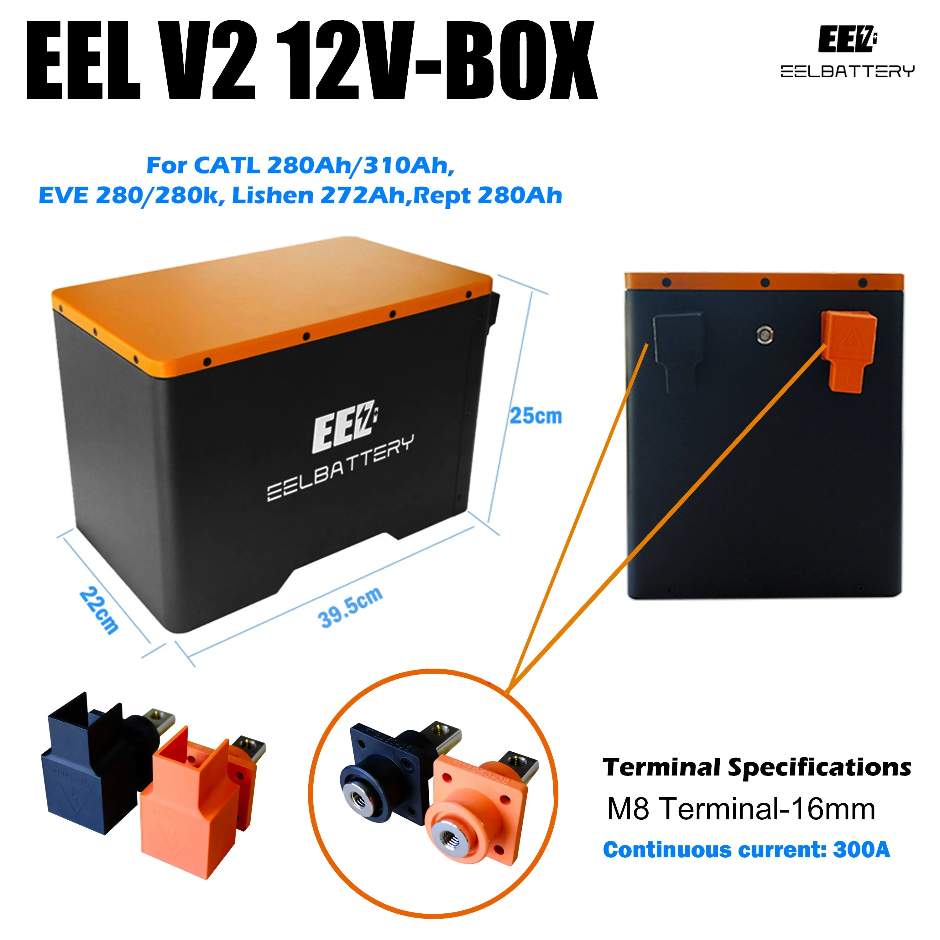 12V DIY Kit LiFePO4 Battery Box with JK 200A Active Balance BMS,250A Fuse for Solar Power EU Stock