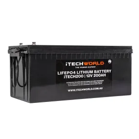 12v iTECH200 200Ah Lithium Battery - LiFePO4 Deep Cycle Camping RV Solar