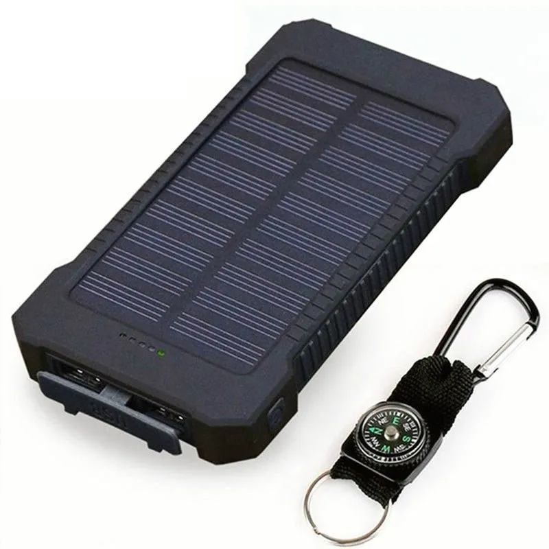 20000mah Portable Solar Power Bank Waterproof External Battery Backup Powerbank 20000 mah Phone Battery Charger LED Pover Bank