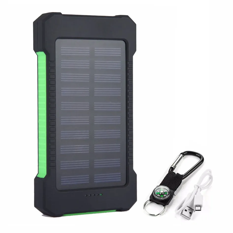 20000mah Portable Solar Power Bank Waterproof External Battery Backup Powerbank 20000 mah Phone Battery Charger LED Pover Bank