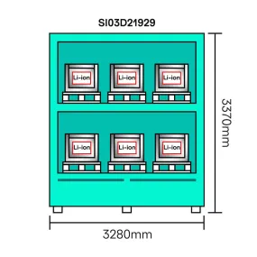 3-Meter LithiumVault Container - SI03D21929 || Sliding Doors on 2 Levels