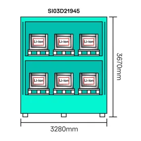 3-Meter LithiumVault Container - SI03D21945 || Hinge doors on 2 Levels