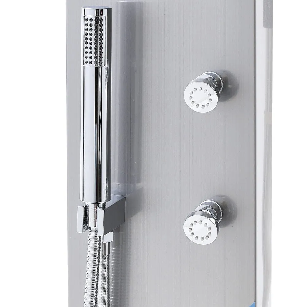 4in1 Contemporary Wall-Mounted Sleek Shower Panel with Body Massage Jets