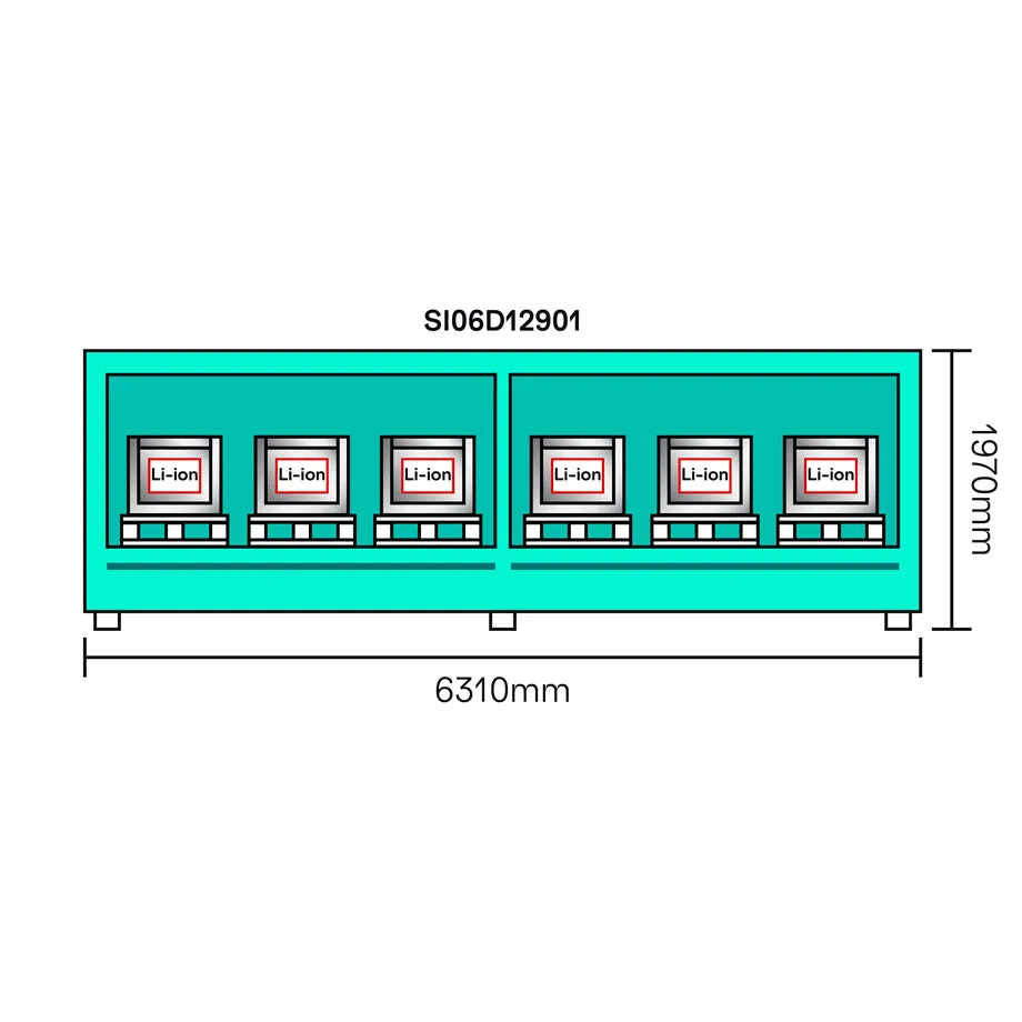 6-Meter LithiumVault Container - SI06D12901 || Sliding Doors on 1 Level