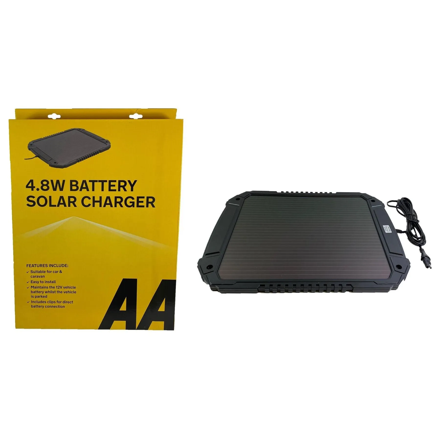 AA 4.8W XL 12V Car Van Caravan Solar Panel Trickle Battery Charger Power Supply