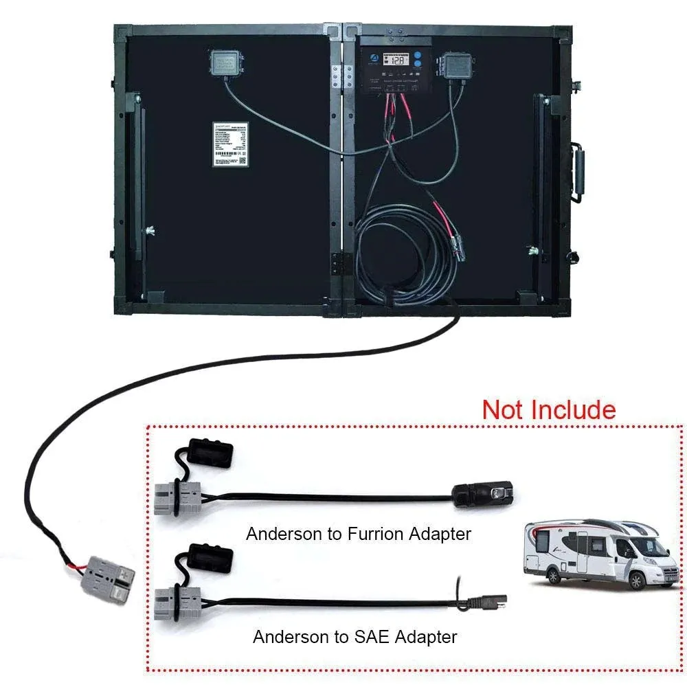 ACOPower 100W 12V Portable Solar Panel Kit, Foldable Mono Suitcase, ProteusX Waterproof 20A Charge Controller