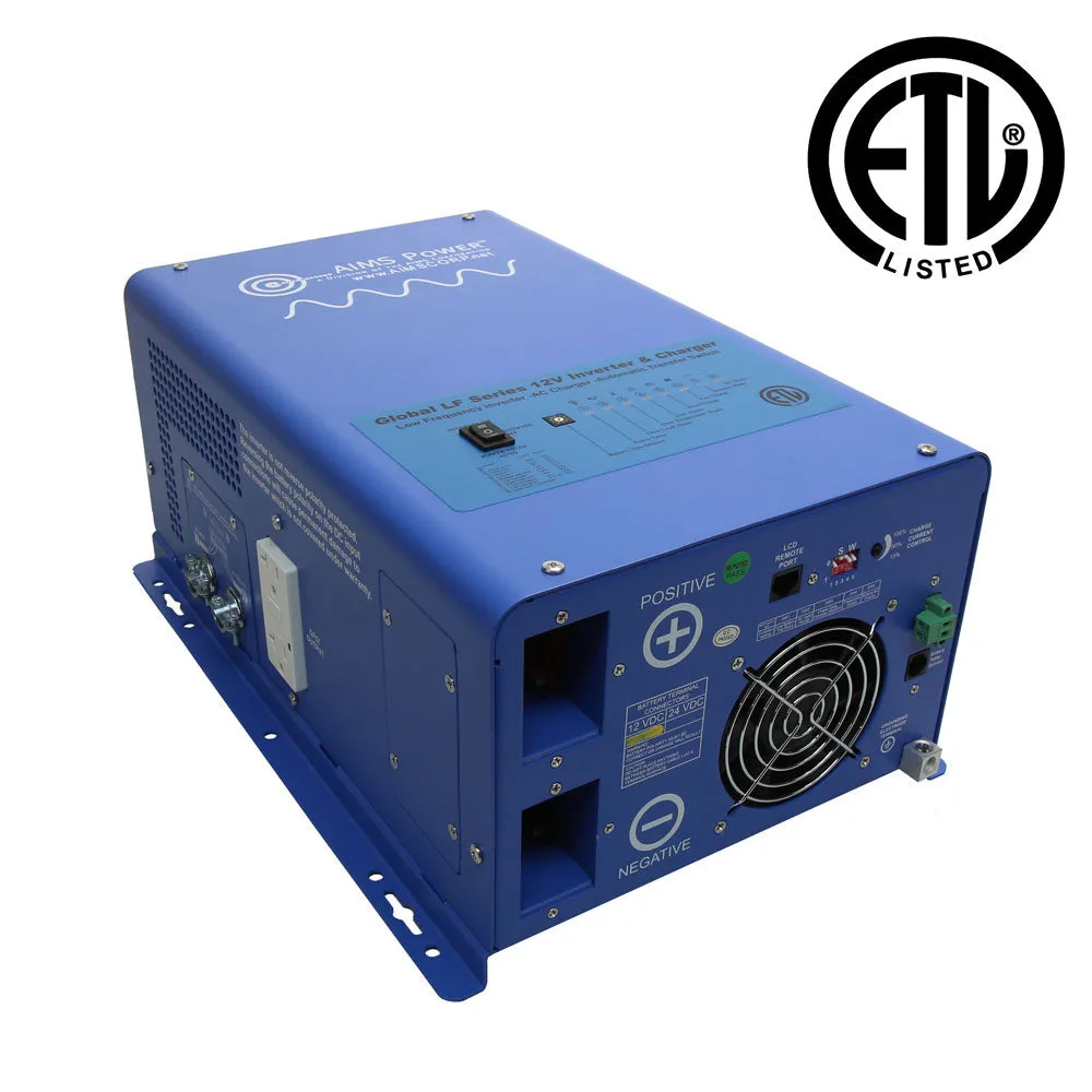 Aims Power 3000 Watt Pure Sine Inverter Charger - ETL Listed to UL 458 - PICOGLF30W12V120V