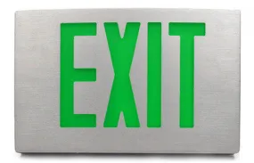 Cast Aluminum LED Exit Sign - Single Faced with canopy - 120/277V