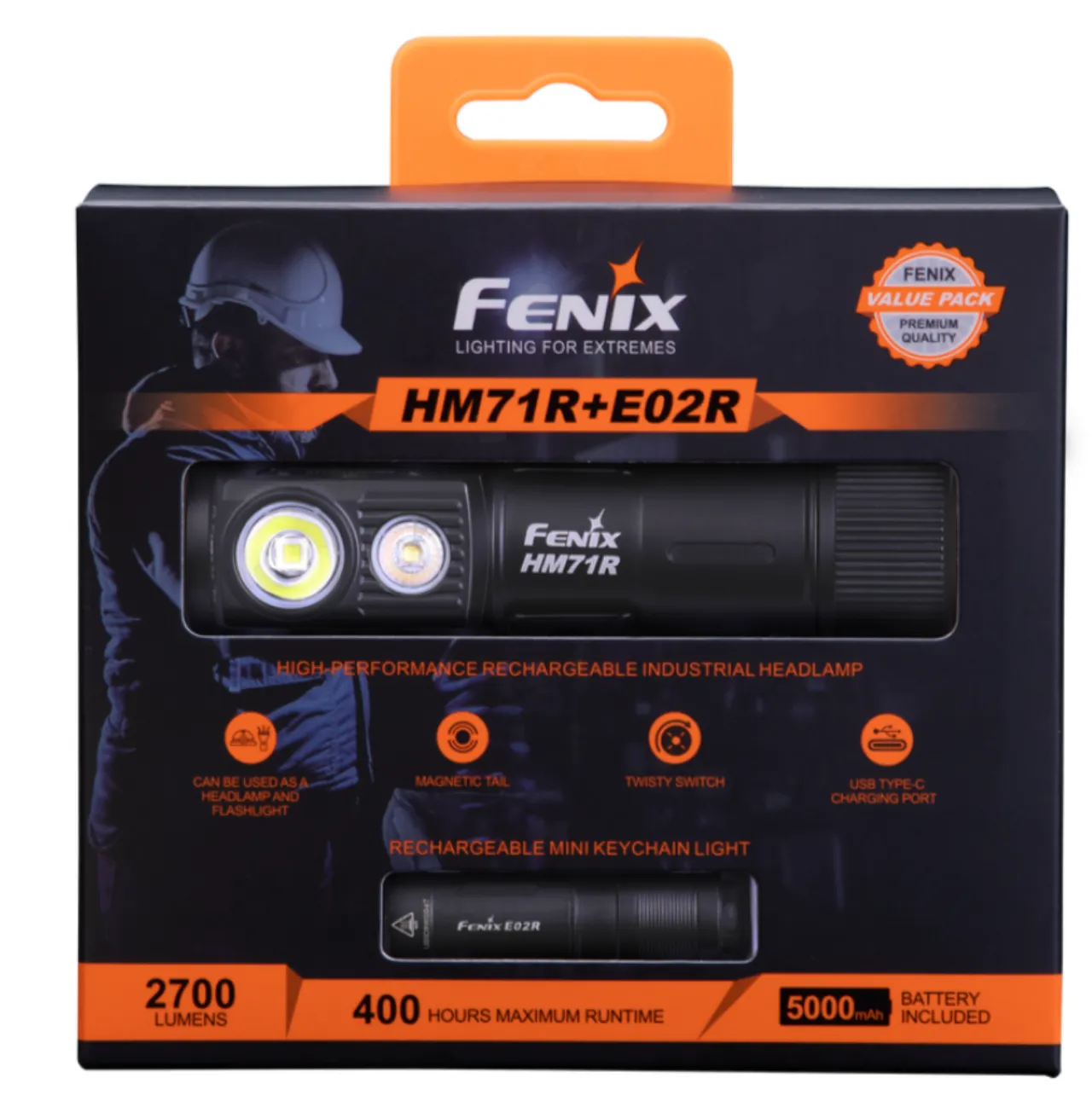 Fenix HM71R - E02R Combo Pack