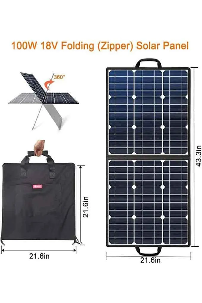 Flashfish 100W 18V Portable Solar Panel