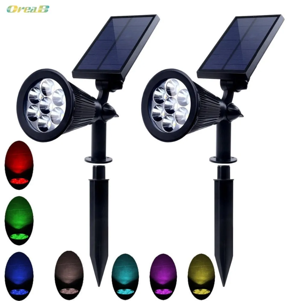 Ip65 Rgb Color Changing Spot Outdoor Solar Path Lights For Garden Landscape Lighting With 3.7V/2200mA Battery