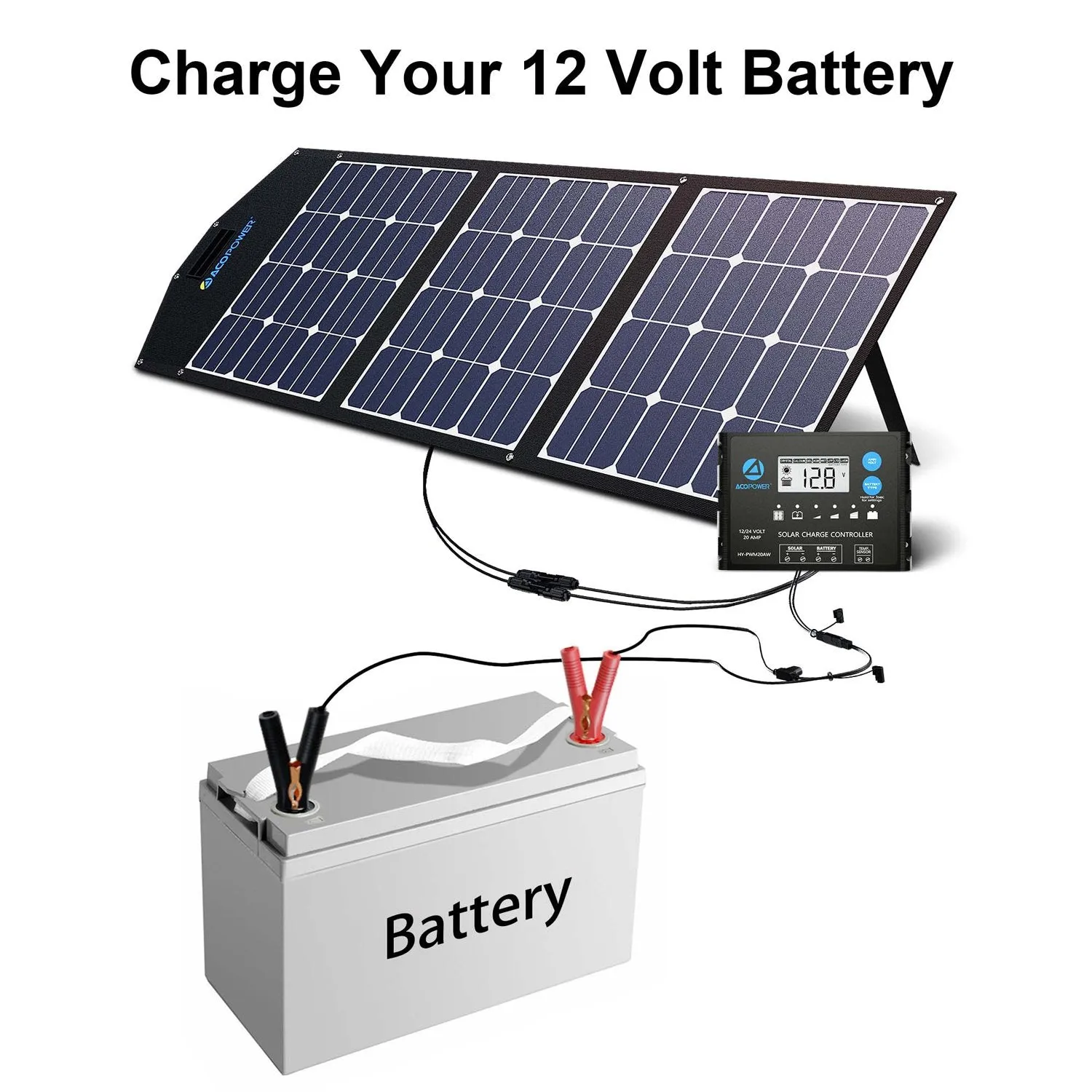 LTK 120W Foldable Solar Panel Kit With ProteusX 20A Charge Controller