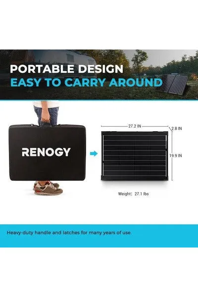 Renogy 100W 12V Monocrystalline Foldable Solar Suitcase