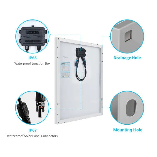 Renogy 50W Rigid Solar Panel(Compact Design)