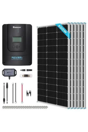 Renogy 600W 12V/24V Monocrystalline Premium Solar Kit With Rover 60A Charge Controller