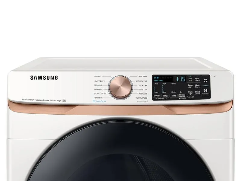 Samsung DVE50BG8300EA3 7.5 cu. ft. Smart Electric Dryer with Steam Sanitize  and Sensor Dry in Ivory