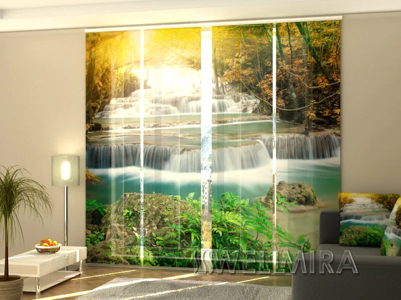 Sliding Panel Curtain Autumn waterfall