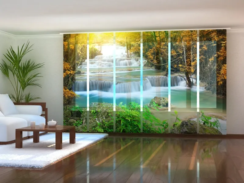 Sliding Panel Curtain Autumn waterfall