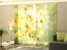 Sliding Panel Curtain Beautiful Lemon Orchids