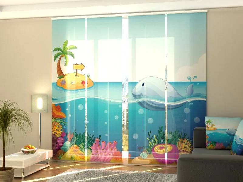 Sliding Panel Curtain Big Whale