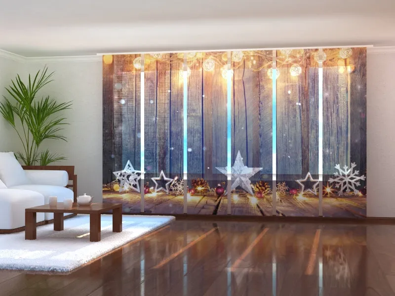 Sliding Panel Curtain Glowing Christmas Decorations