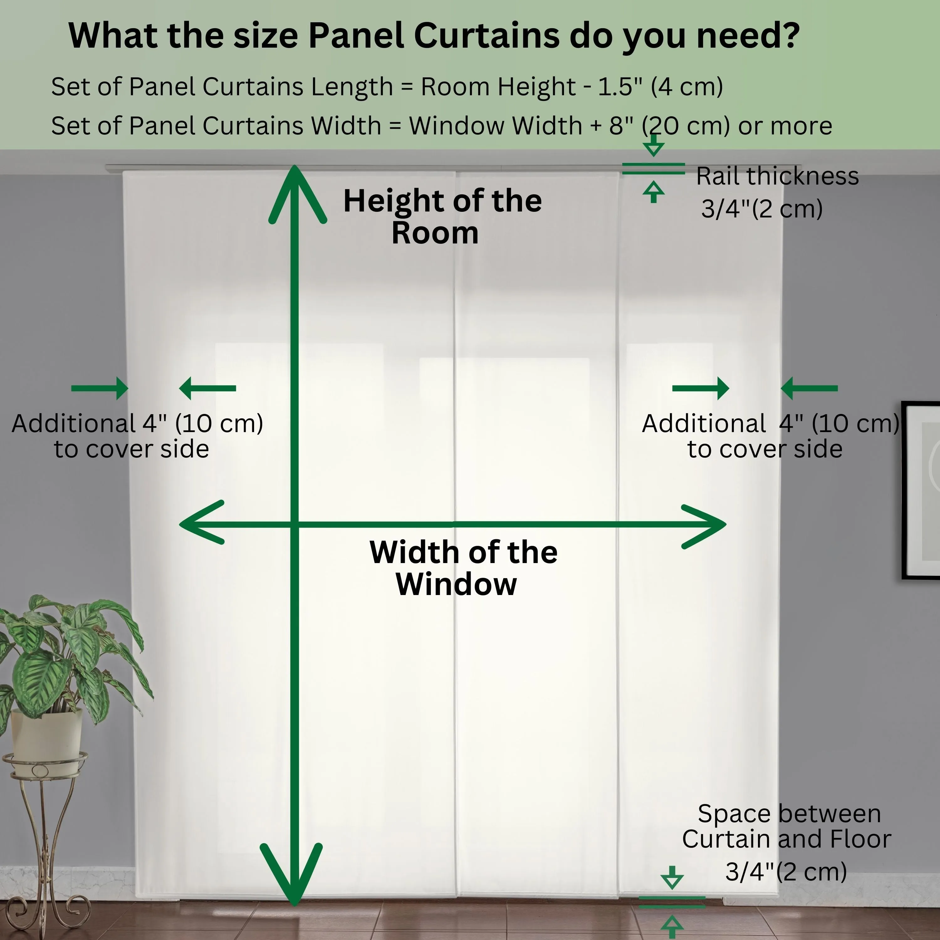 Sliding Panel Curtain Oriental Crane