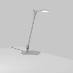 Splitty Pro Silver Contemporary LED Desk Lamp with Wireless Charging Base and USB Port