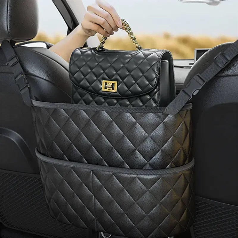 Stylish PU Leather Handbag Car-Mounted Storage Bag