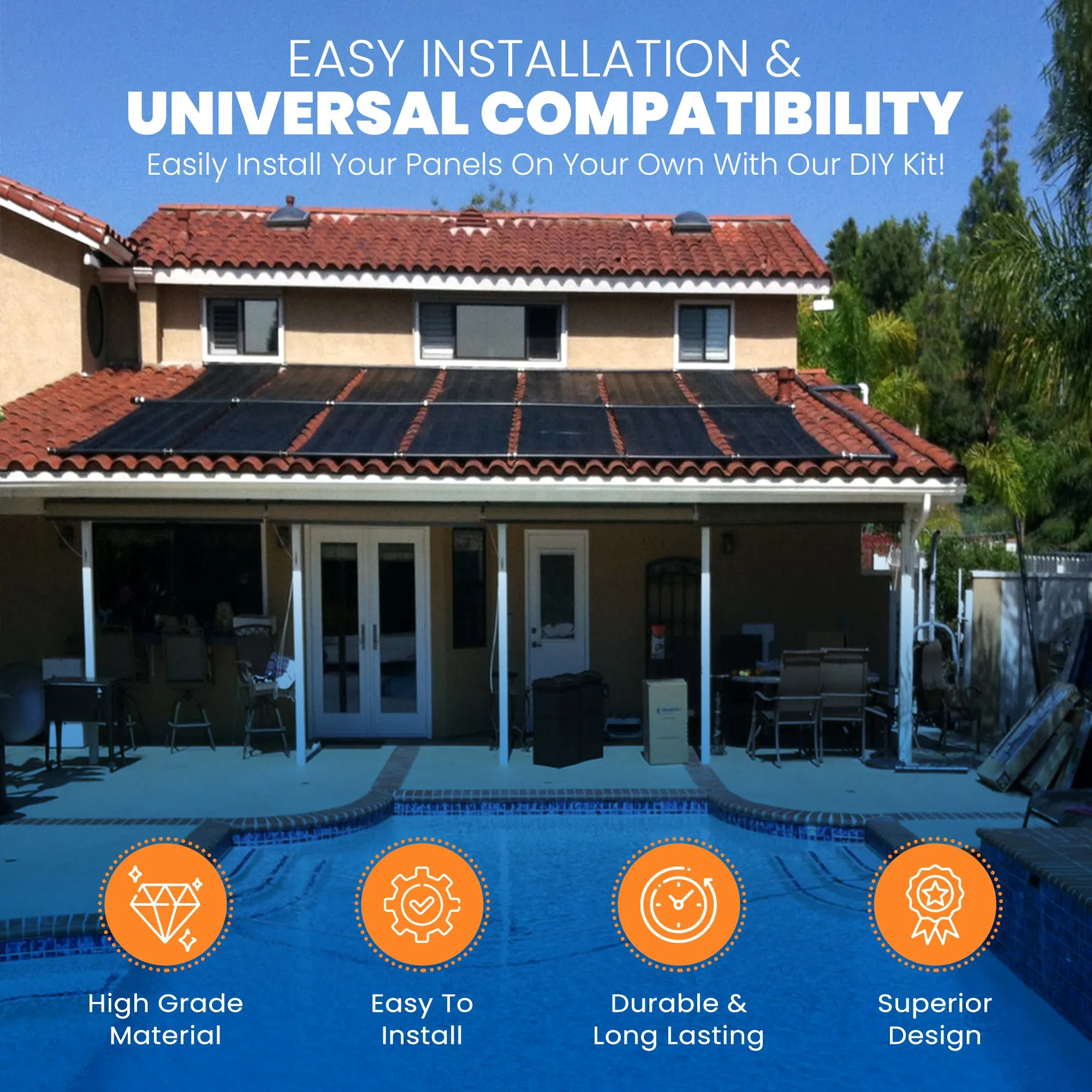 SwimEasy High Performance DIY Solar Pool Heater Kit - Superior Manufacturing for Long Lasting Durability - 15-20 Year Lifespan